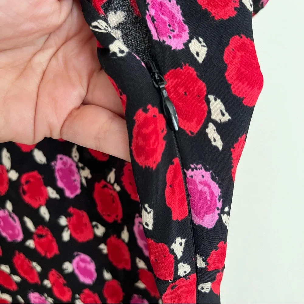 Zara Red Pink Floral Maxi Dress Romantic Cottagecore Boho Spring Whimsigoth - Picture 9 of 14